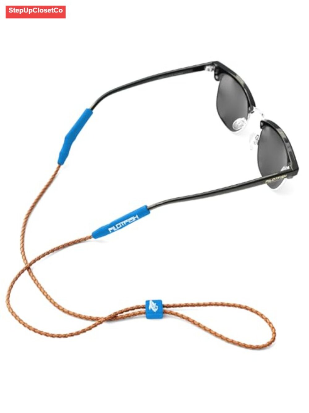Leather Sunglasses Strap Retainer Cord - Adjustable Silicone Glasses Holder
